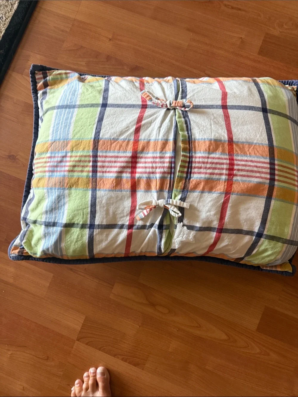 PBK Madras twin Plaid Patchwork Cotton Quilt and Pillow Sham - Multicolor